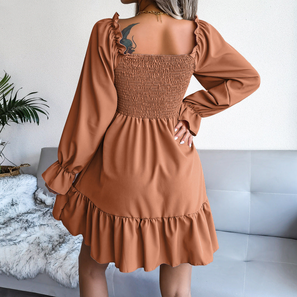 Flared Long Sleeve Dresse